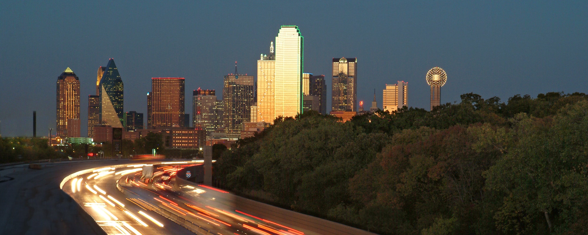 Dallas skyline at night, Allyn Media